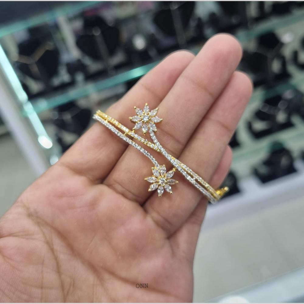 Kavita Art Elegant TwoTone Austrian Stone Openable Bracelet for Festive & Wedding Wear