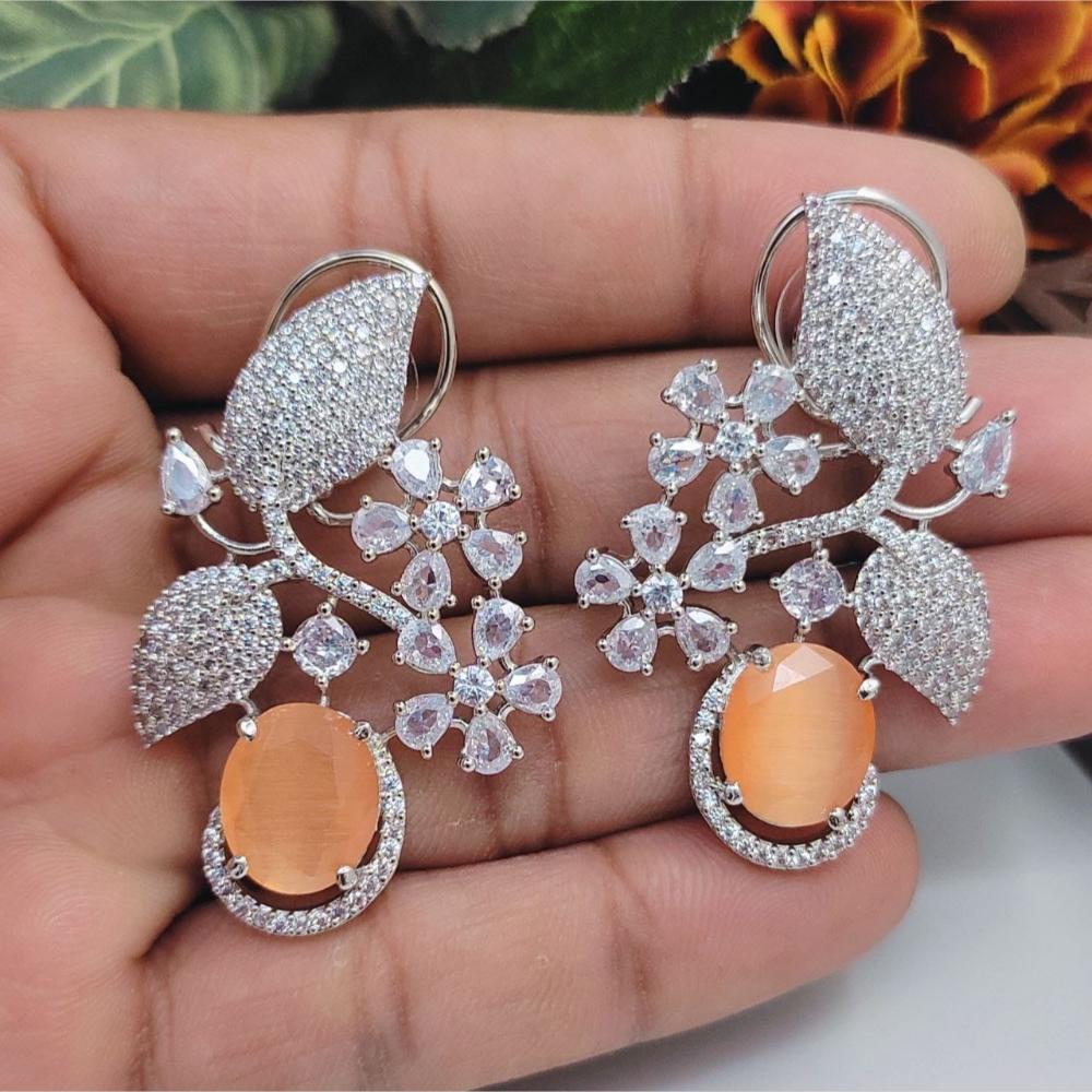 Kavita Art Sparkling American Diamond Lightweight Dangler Earrings for Party Wear