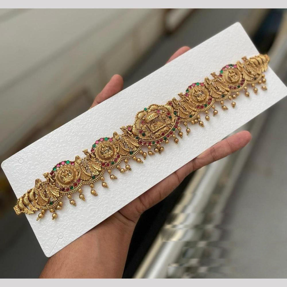 Kavita Art Temple Kamar Band with Divine Goddess Laxmi Motif  Antique Bridal Waist Belt