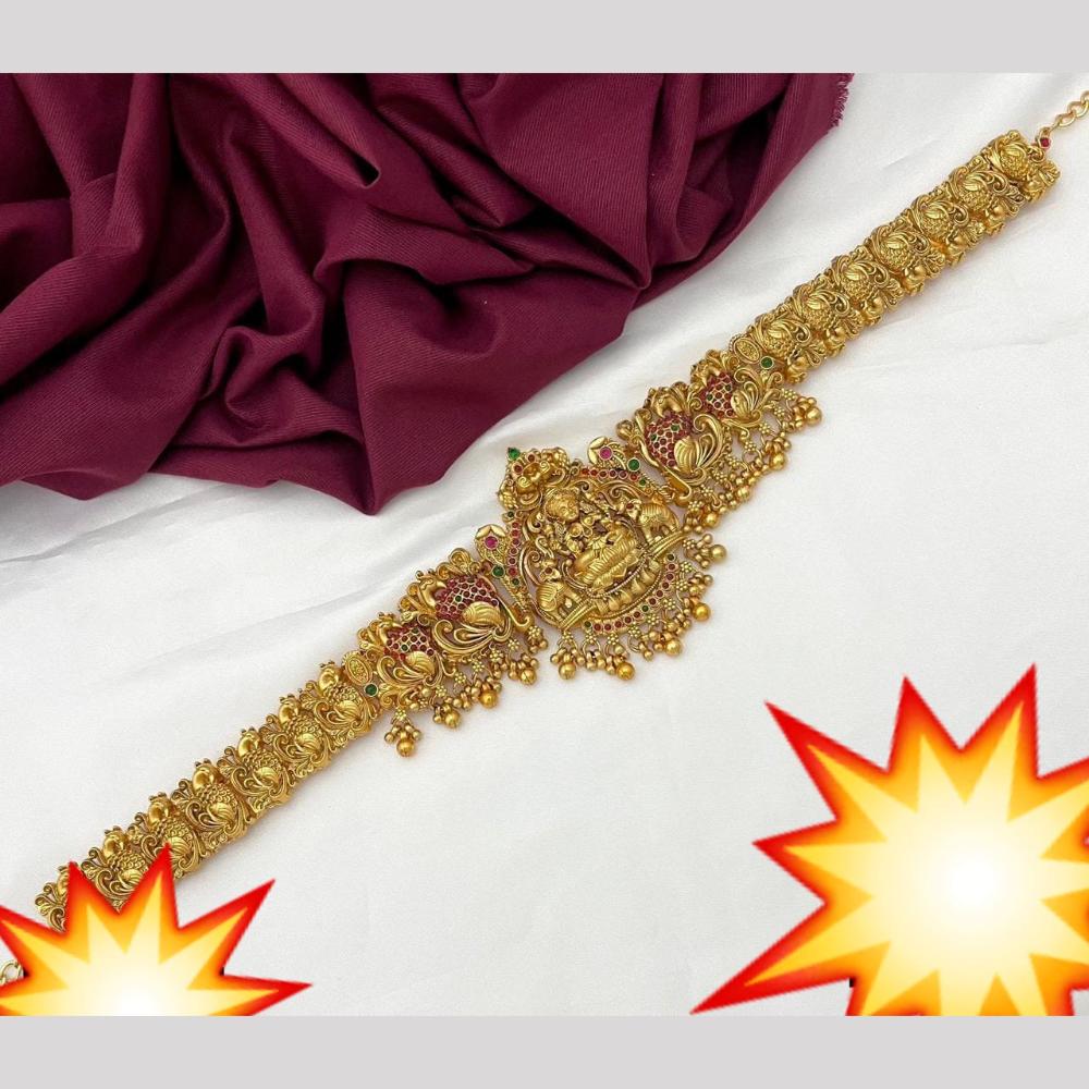 Kavita Art Temple Kamar Band with Divine Goddess Laxmi Motif  Antique Bridal Waist Belt