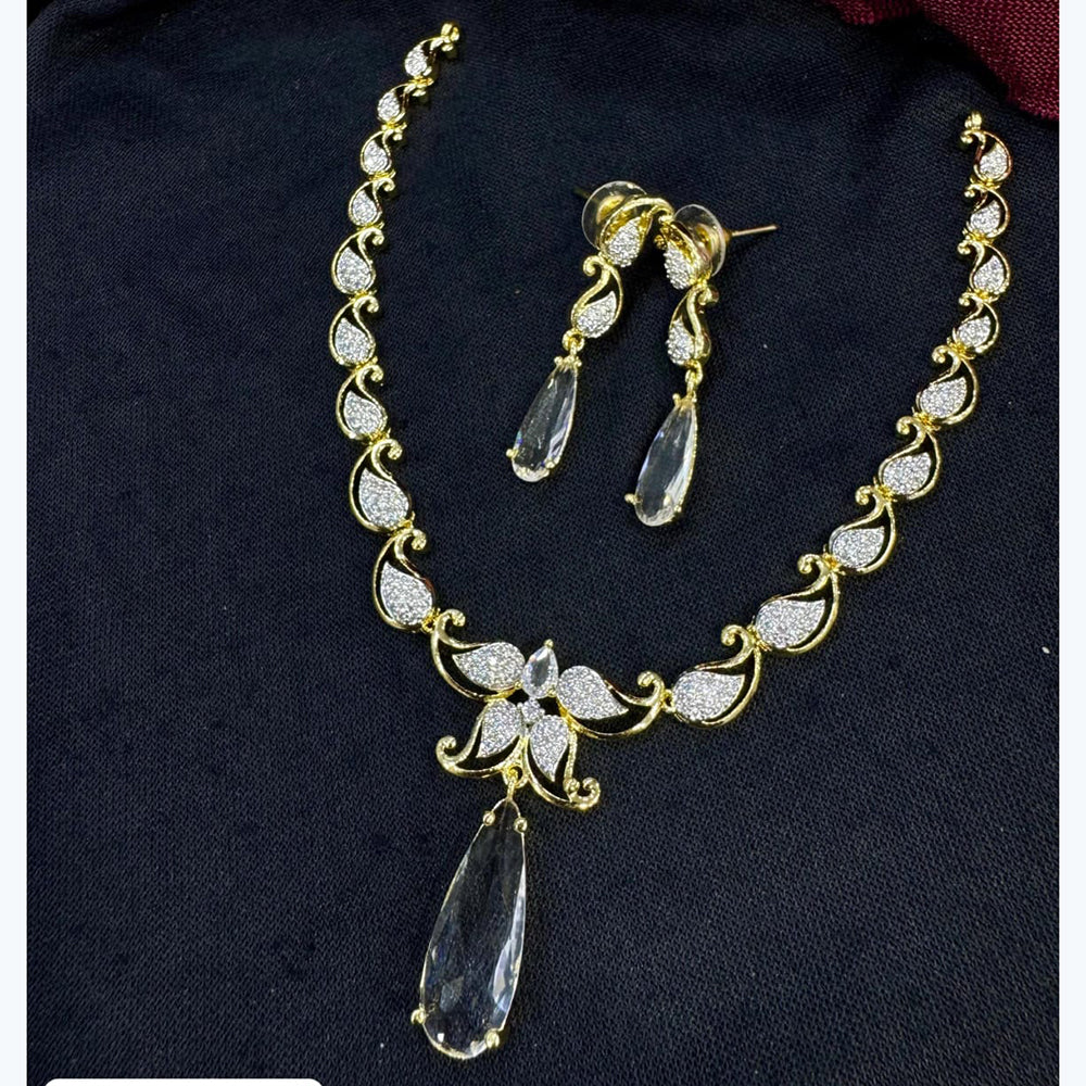 Kavita Art Gold Plated American Diamond Necklace Set