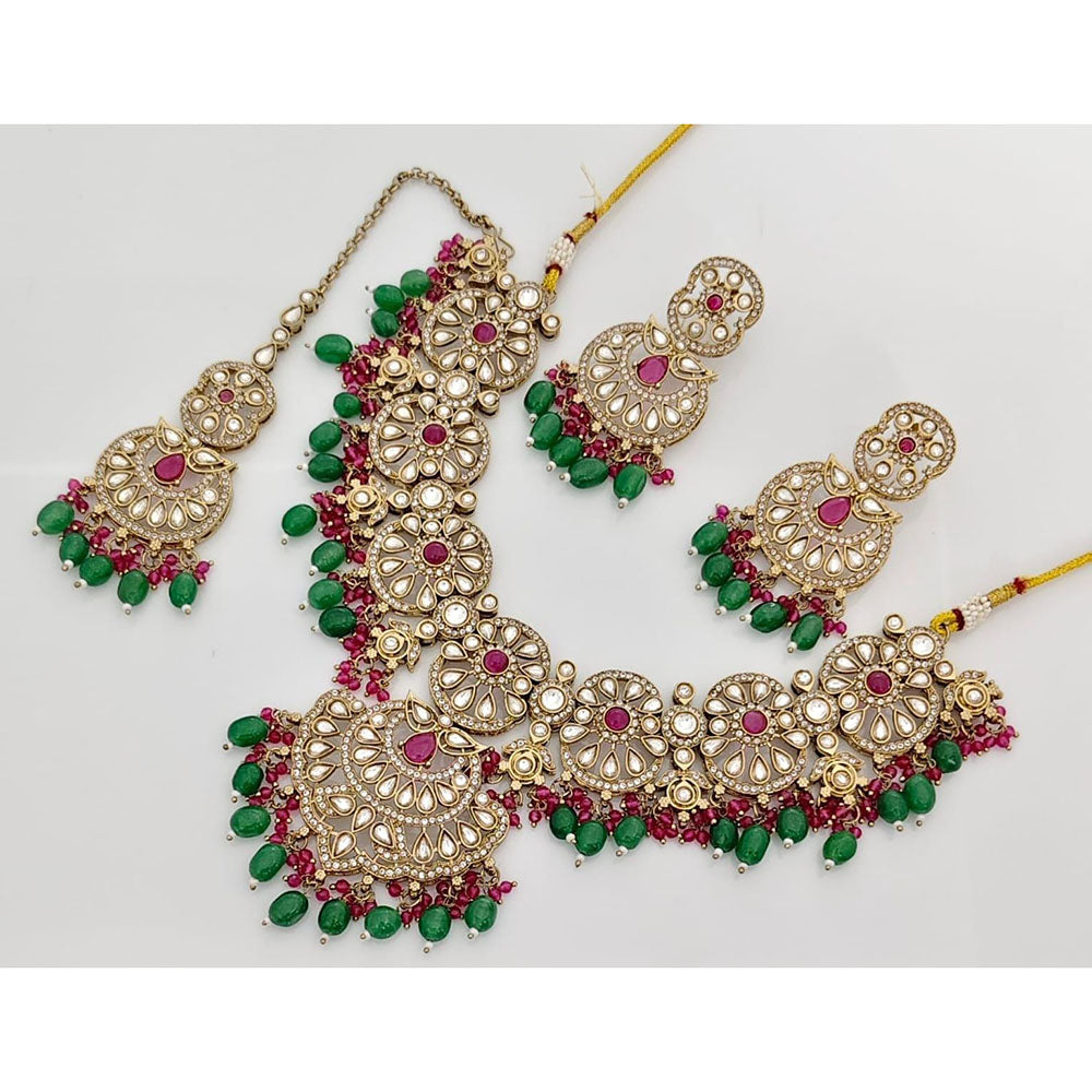 Kavita Art Elegant Pota Stone Pearl And Beads Necklace Set