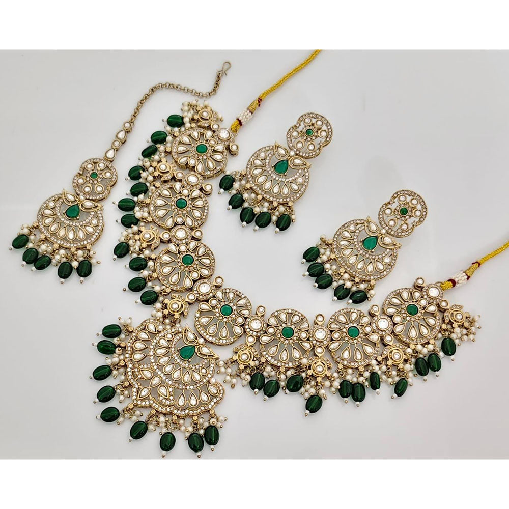 Kavita Art Elegant Pota Stone Pearl And Beads Necklace Set