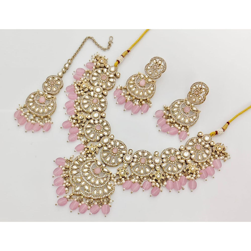 Kavita Art Elegant Pota Stone Pearl And Beads Necklace Set