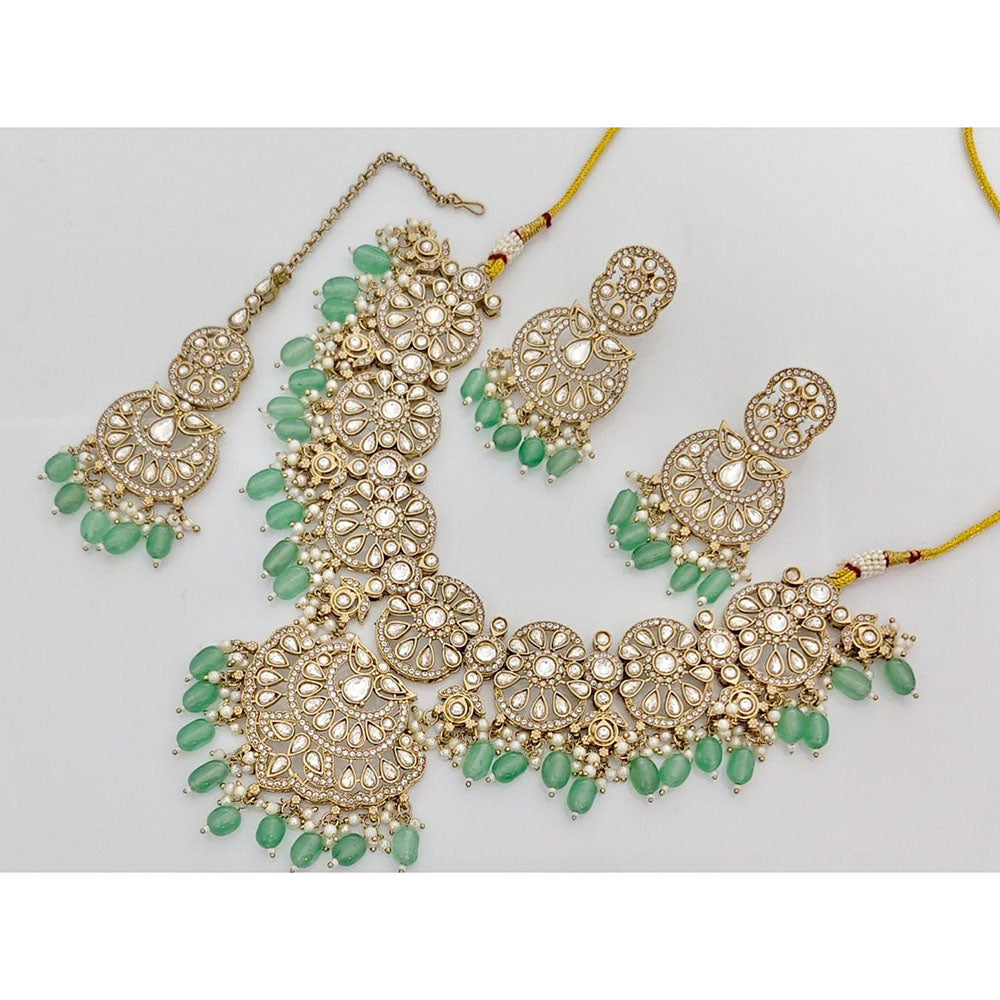 Kavita Art Elegant Pota Stone Pearl And Beads Necklace Set