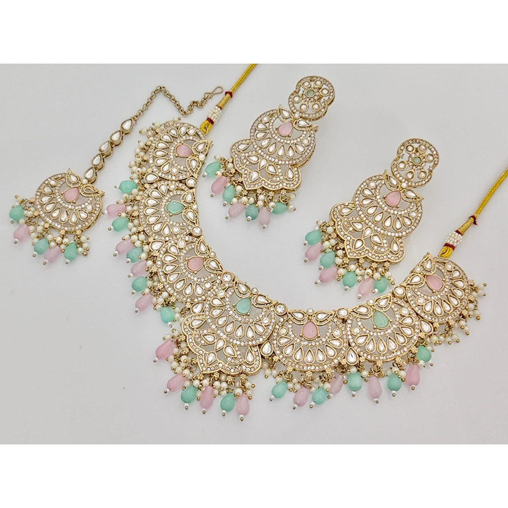 Kavita Art Elegant Pota Stone Pearl And Beads Necklace Set
