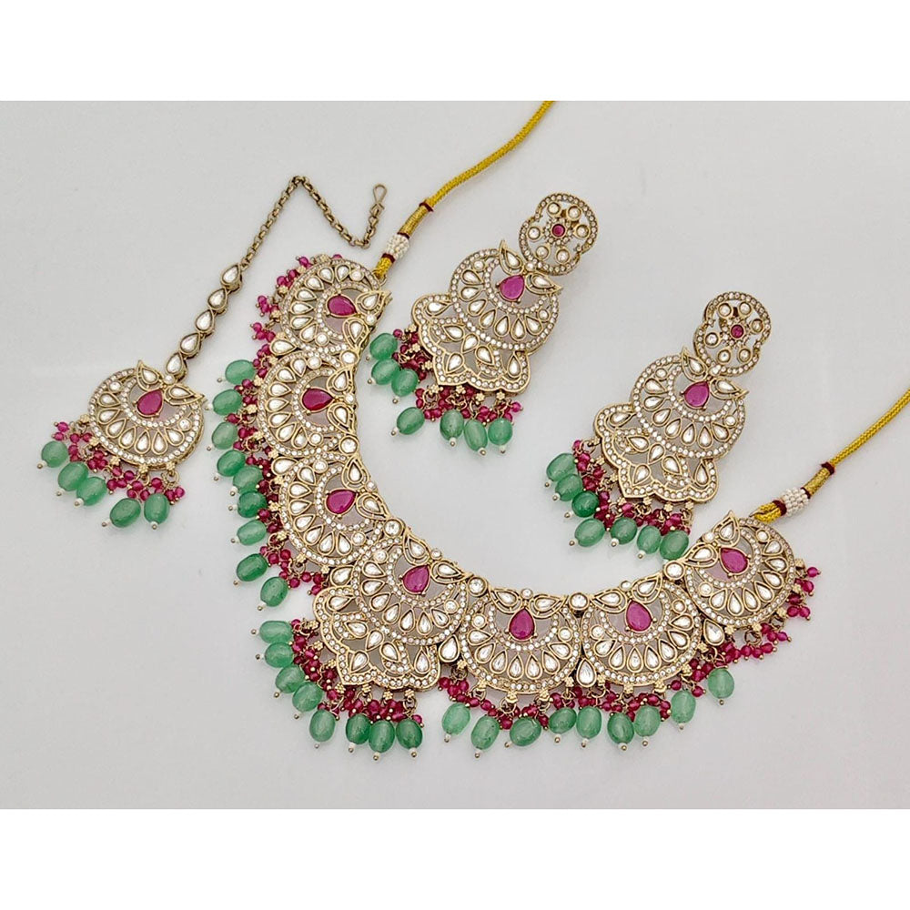Kavita Art Elegant Pota Stone Pearl And Beads Necklace Set