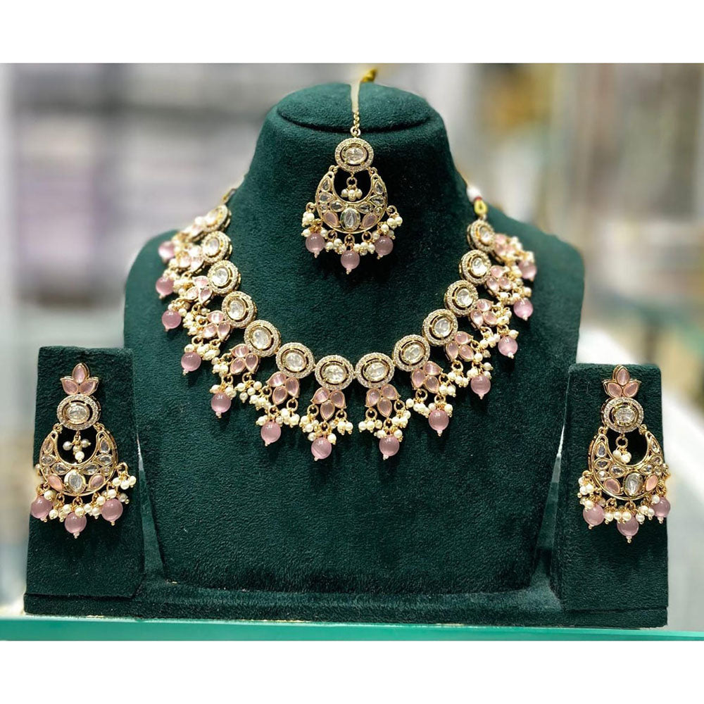 Kavita Art Elegant Pota Stone And Pearl Necklace Set