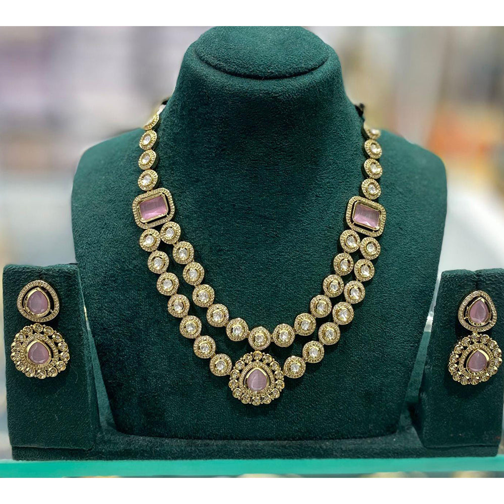 Kavita Art Premium Kundan Polki And Austrian Stone Necklace Set