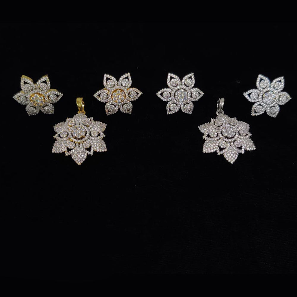 Kavita Art Classic American Daimond Stone Pendant Set