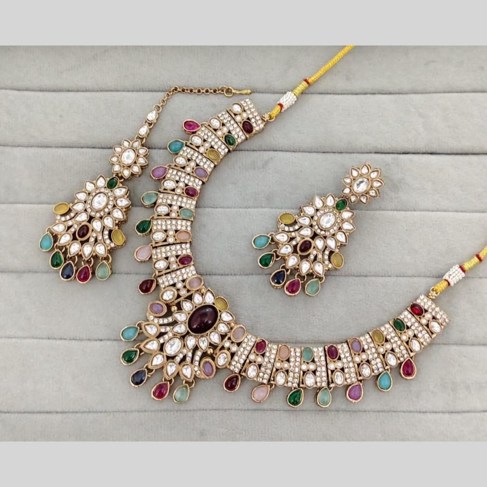 Kavita Art Classic Ethnic Pota Stone Necklace Set