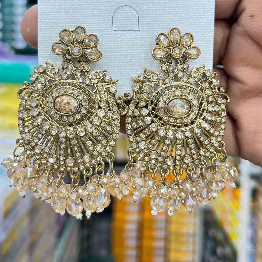 Kavita Art Sparkling Crystal And Beads Designer Dangler Earrings