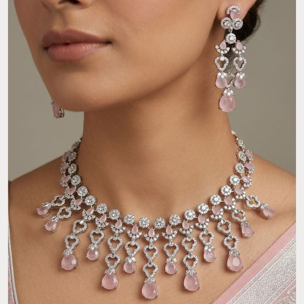 Kavita Art Graceful American Diamond Necklace Set for Women