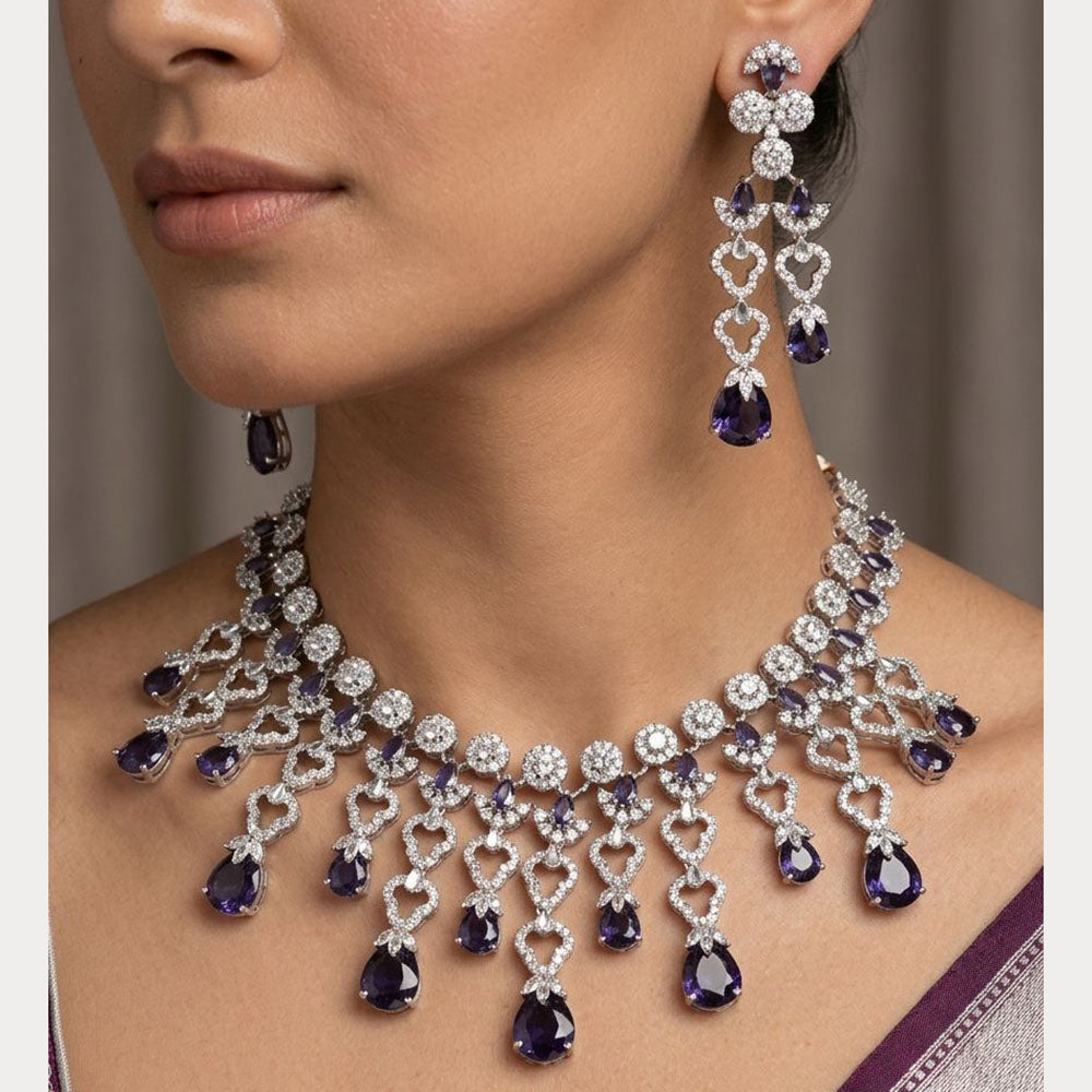Kavita Art Graceful American Diamond Necklace Set for Women