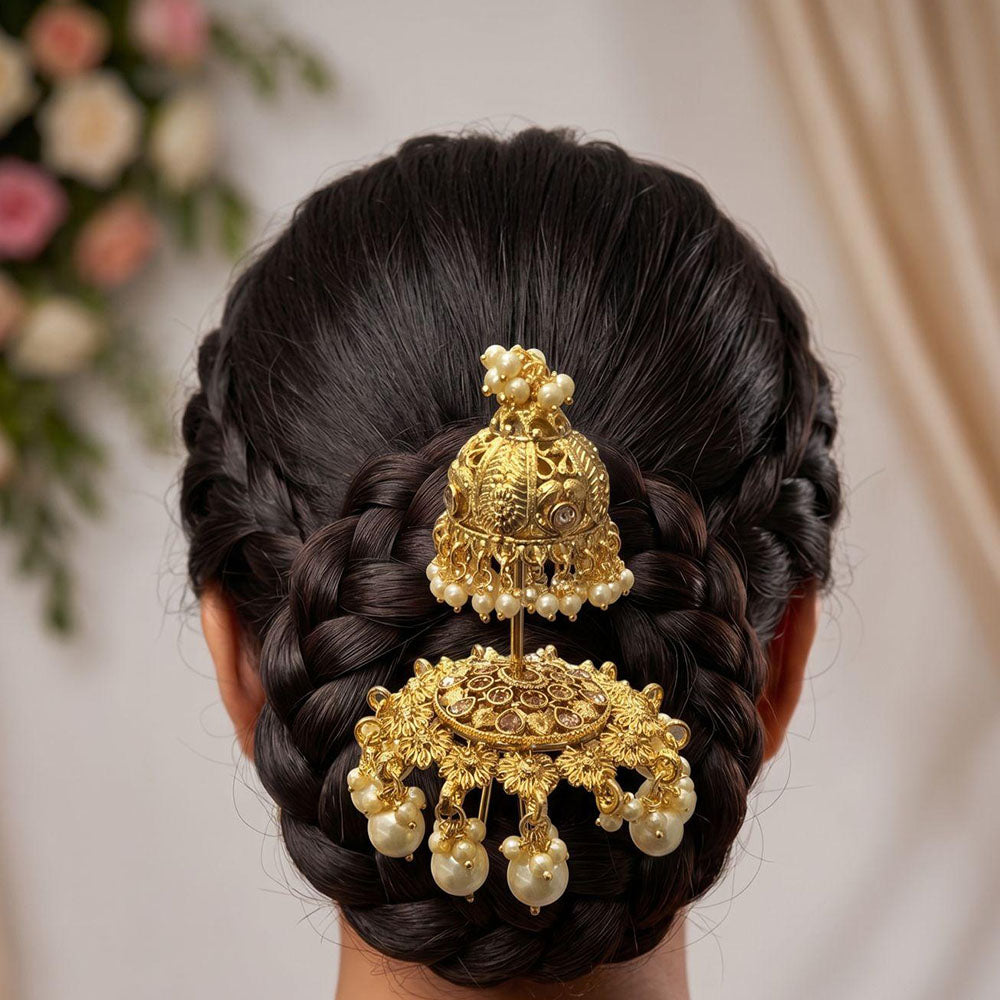Kavita Art Ethnic Pota Stone And Pearl Hair Accessory