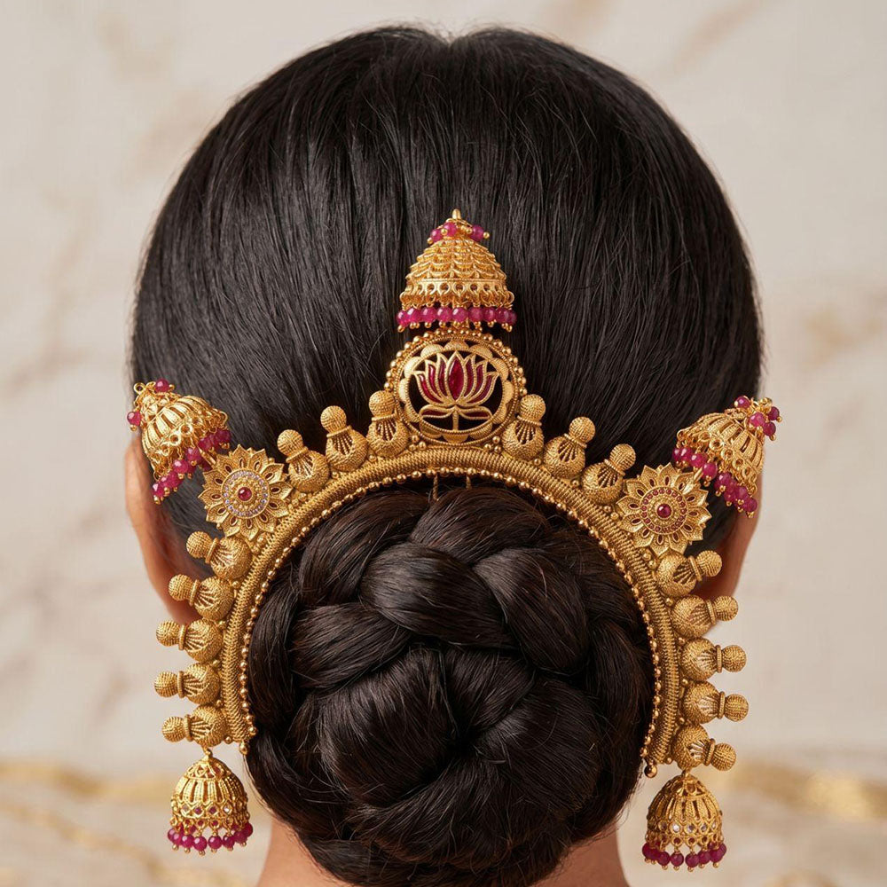 Kavita Art Ethnic Pota Stone And Pearl Hair Accessory