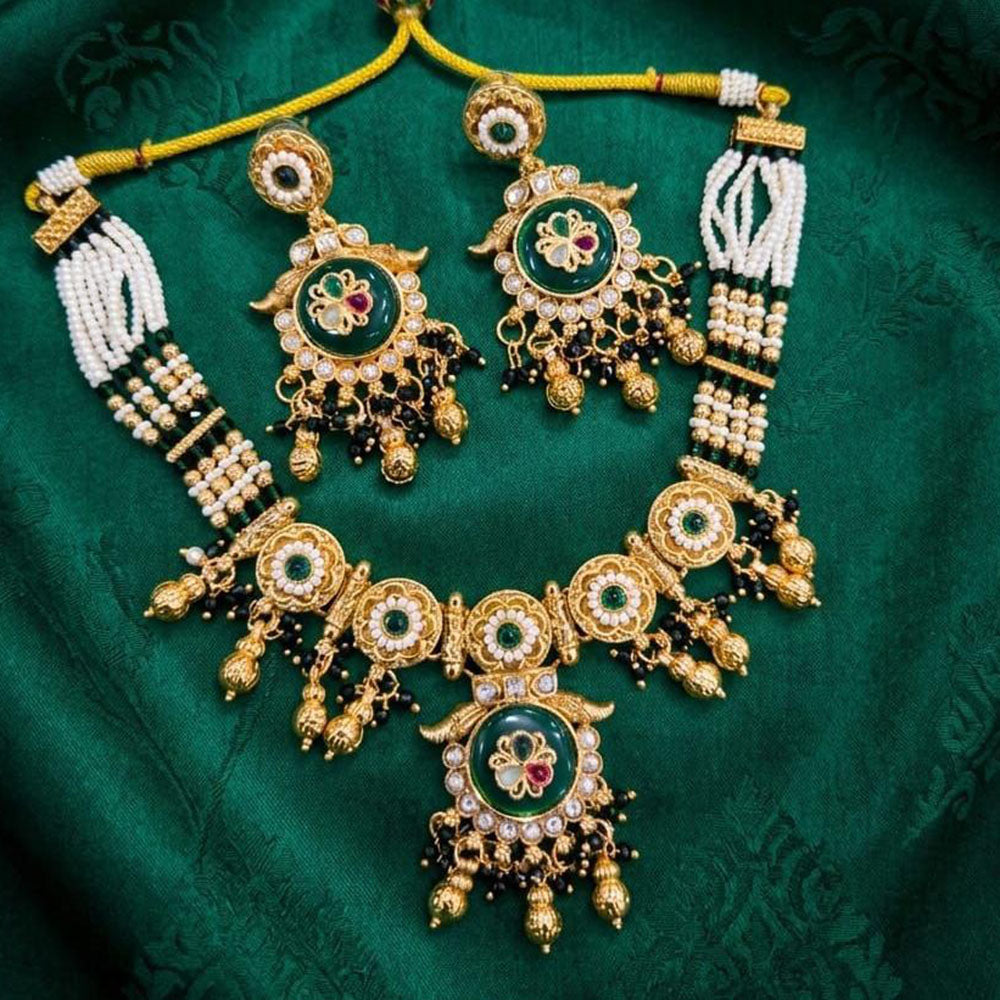 Kavita Art Elegant Pota Stone Pearl And Beads Necklace Set