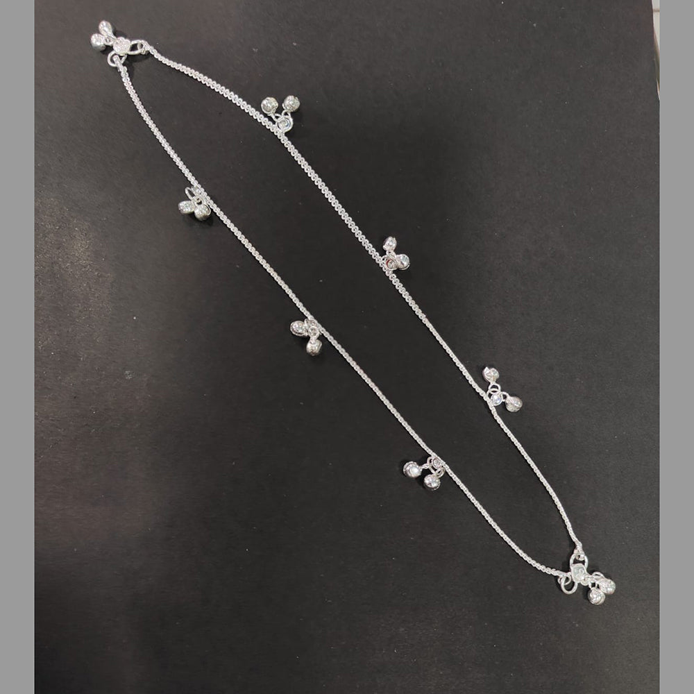 Kavita Art Silver Plated Austrian Stone Traditional Ghungroo Payal / Anklet