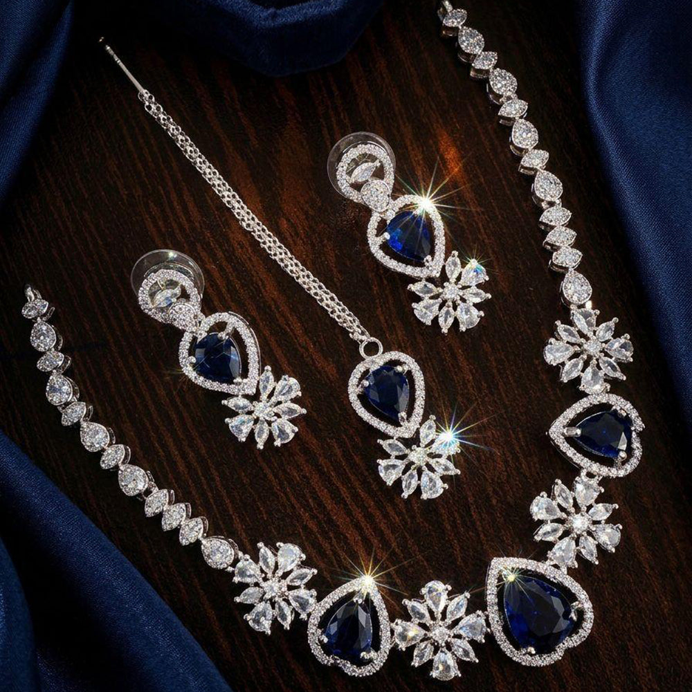 Kavita Art Graceful American Diamond Necklace Set for Women