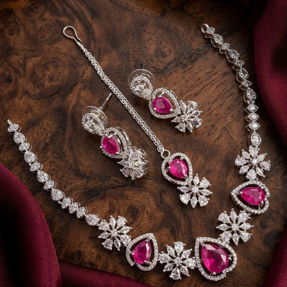 Kavita Art Graceful American Diamond Necklace Set for Women