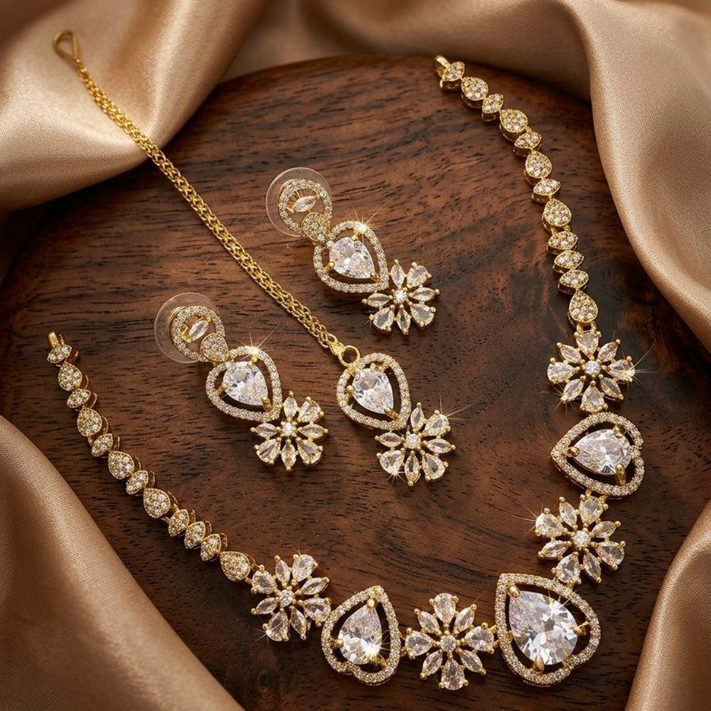Kavita Art Graceful American Diamond Necklace Set for Women