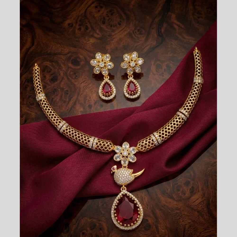 Kavita Art Gold Plated Royal Austrian Stone Necklace Set