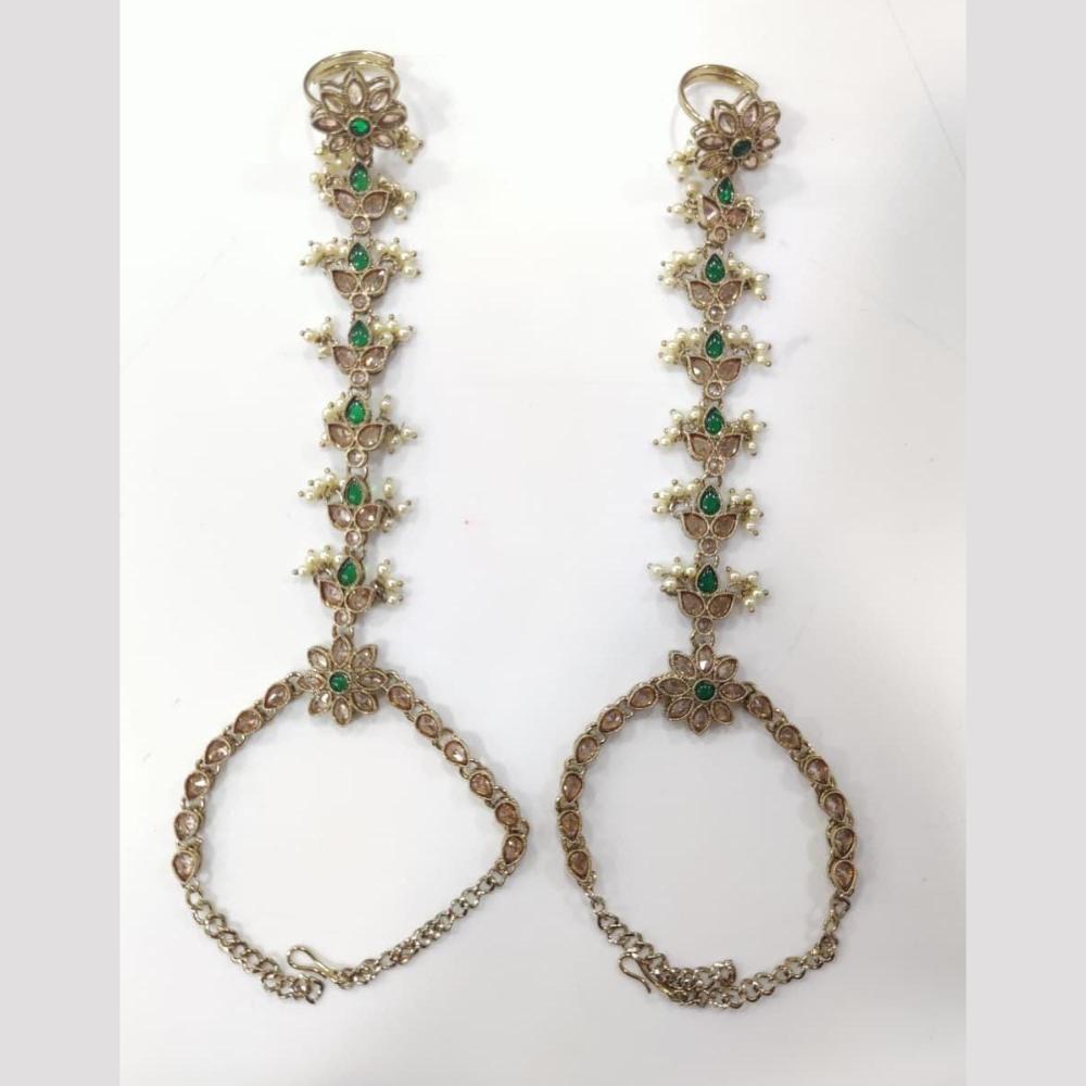 Kavita Art Wedding Wear Crystal Stone And Pearl Hand Harness