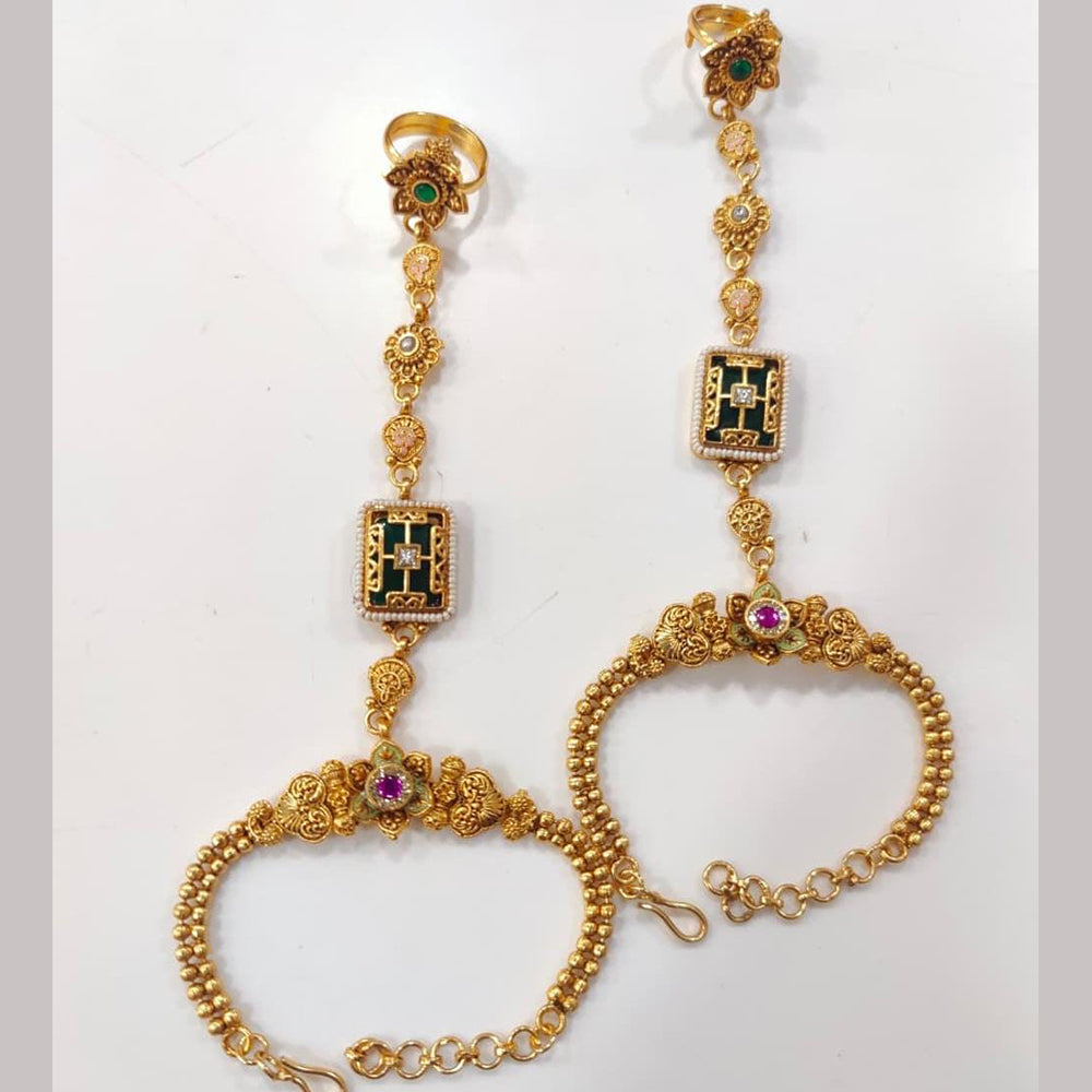 Kavita Art Wedding Wear Pota Stone Hath Panja