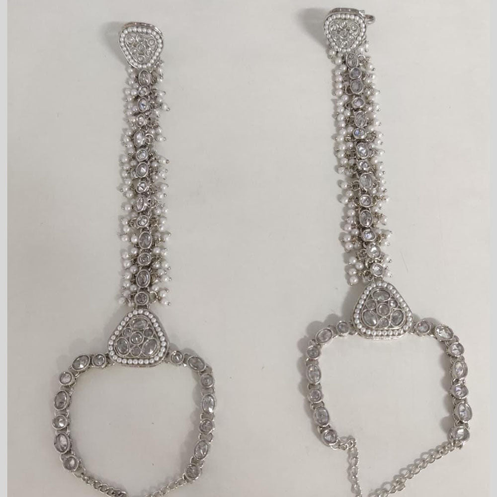 Kavita Art Wedding Wear Crystal Stone And Pearl Hath Panja