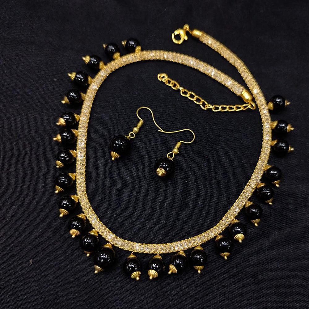 SNERA Gold Plated Beads Necklace Set