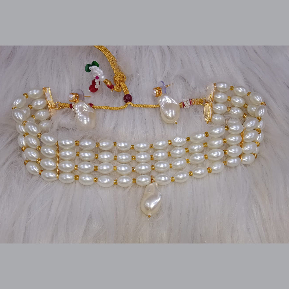 SNERA Gold Plated Pearl Necklace Set