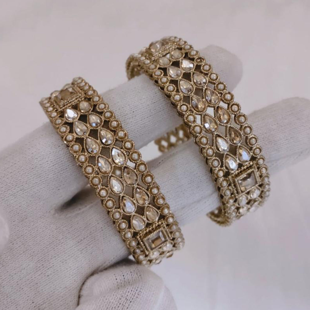 SNERA Gold Plated Crystal Stone Bangles Set