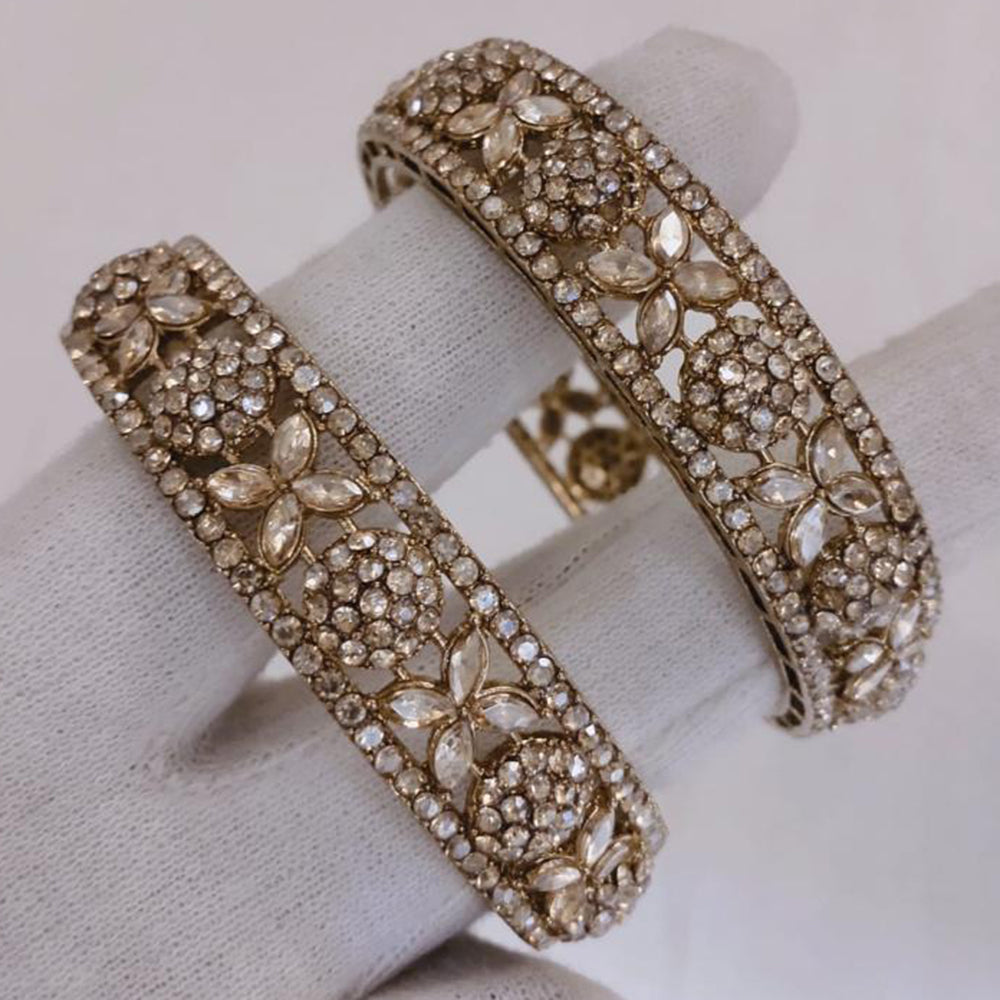 SNERA Gold Plated Crystal Stone Bangles Set