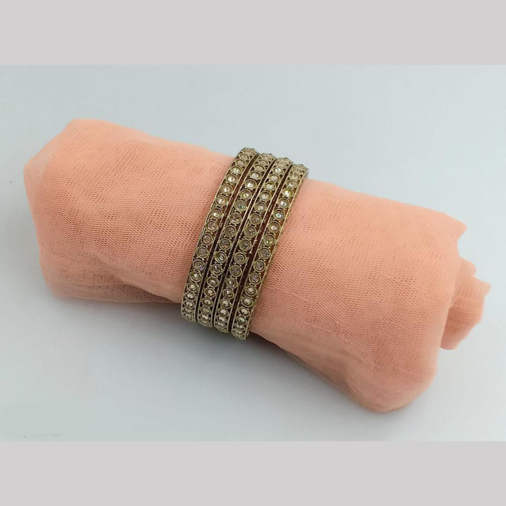 SNERA Gold Plated Crystal Stone Bangles Set