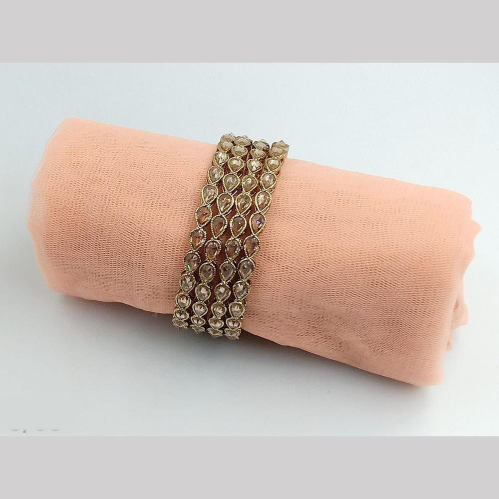 SNERA Gold Plated Crystal Stone Bangles Set