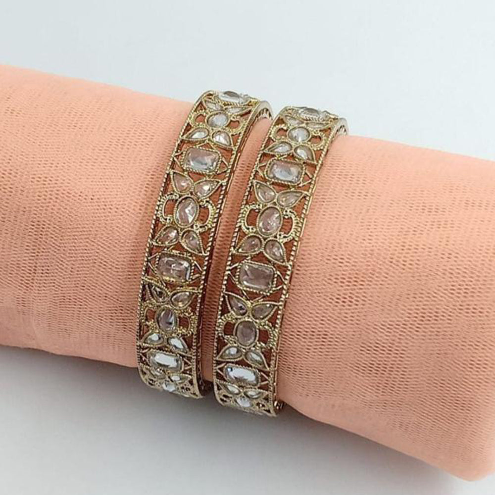 SNERA Gold Plated Crystal Stone Bangles Set