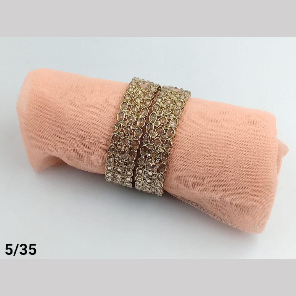 SNERA Gold Plated Crystal Stone Bangles Set