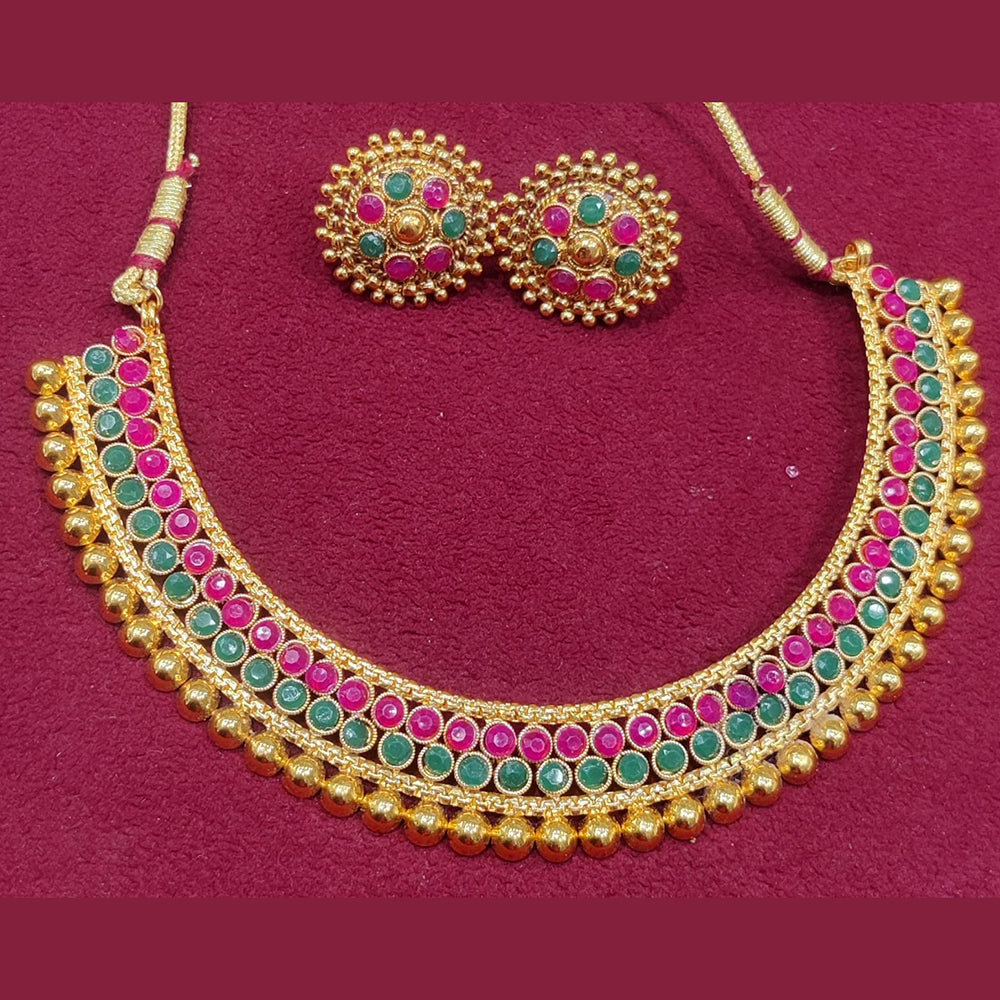 SNERA Gold Plated Pota Stone Necklace Set