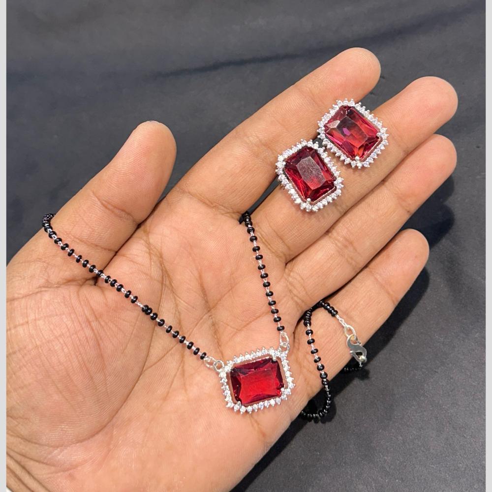 SNERA Silver Plated AD Mangalsutra