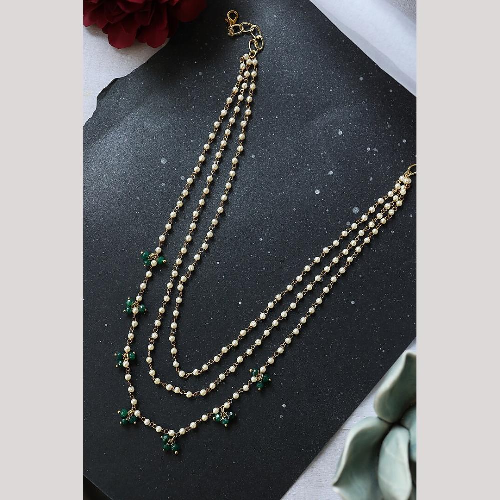 SNERA Gold Plated Pearls Multi Layer Necklace