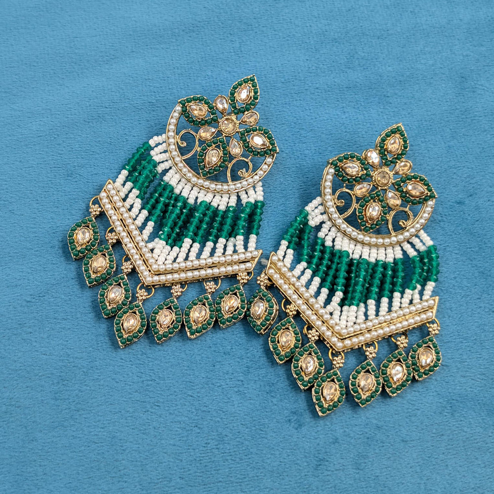 SNERA Gold Plated Kundan Stone And Pearls Choker Necklace Set