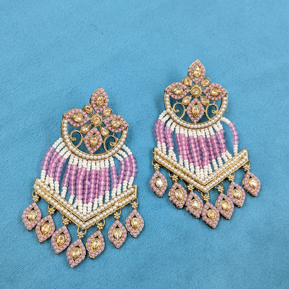 SNERA Gold Plated Kundan Stone And Pearls Choker Necklace Set