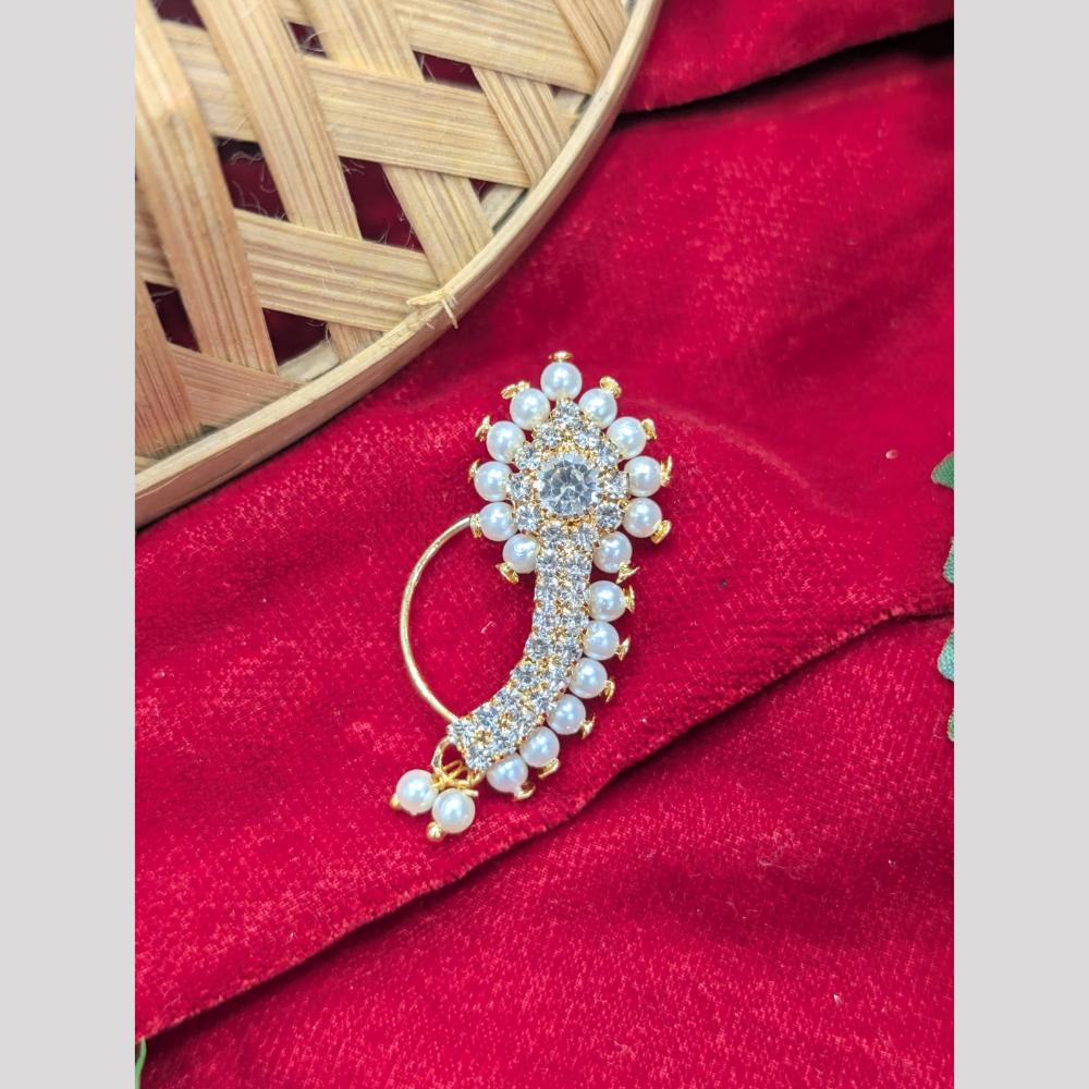 SNERA Austrian Stone And Pearl Nose Ring