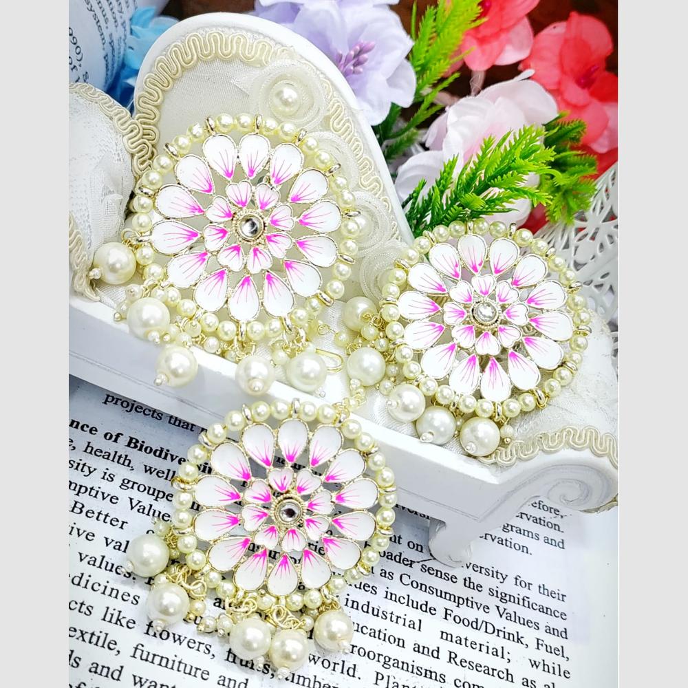 SNERA Designer Meenakari Pearl Earrings – Lightweight Jewelry