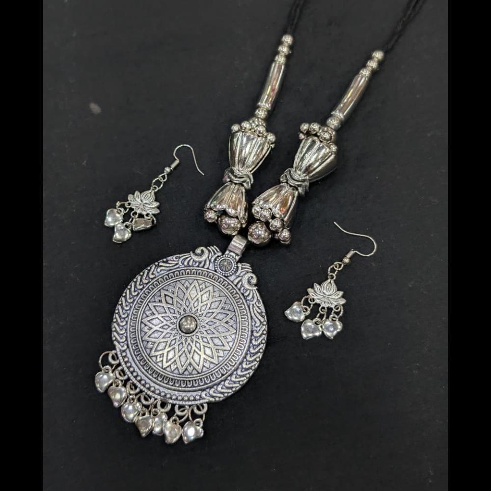 SNERA Oxidised Plated Antique Navratri Look Necklace Set
