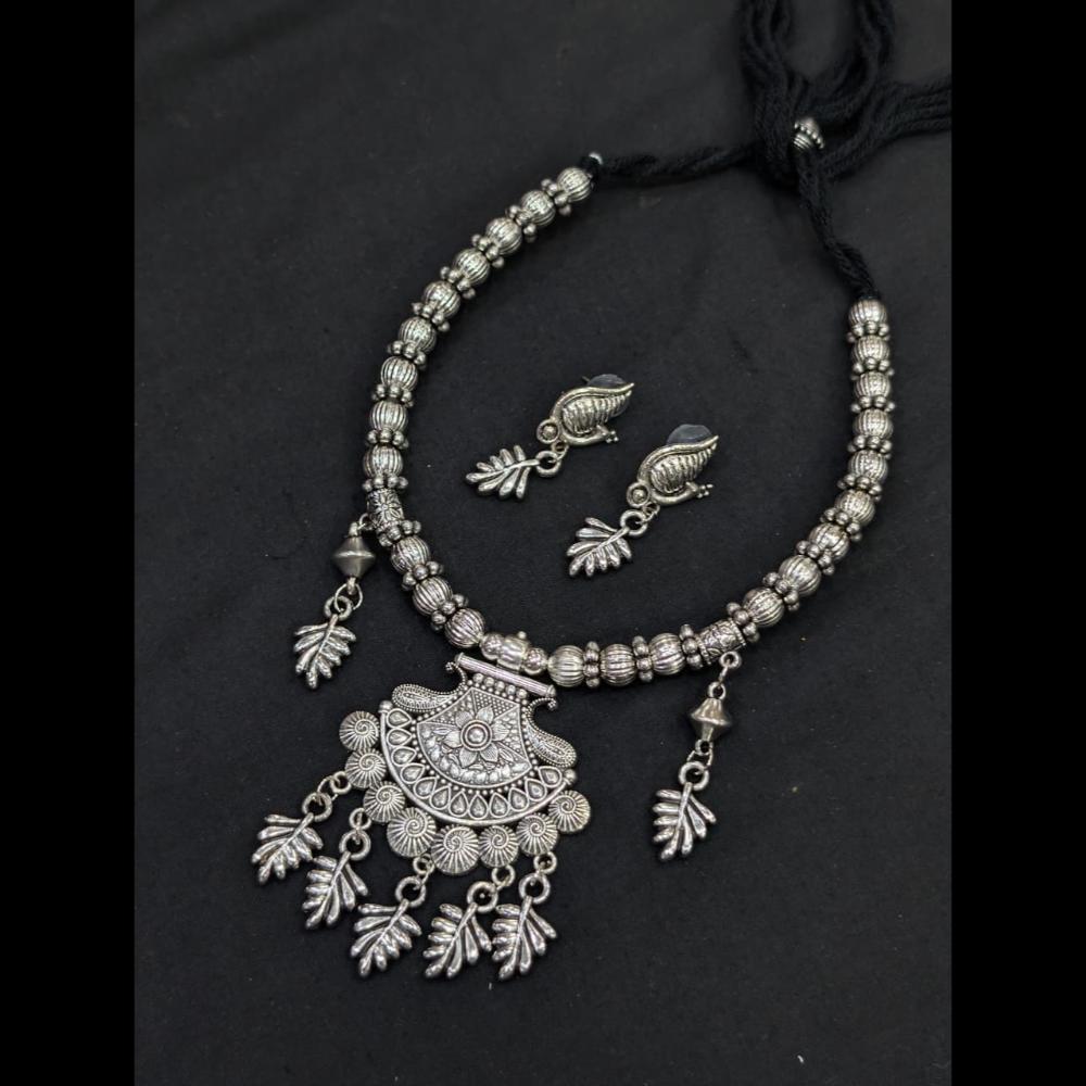 SNERA Oxidised Plated Antique Navratri Look Necklace Set