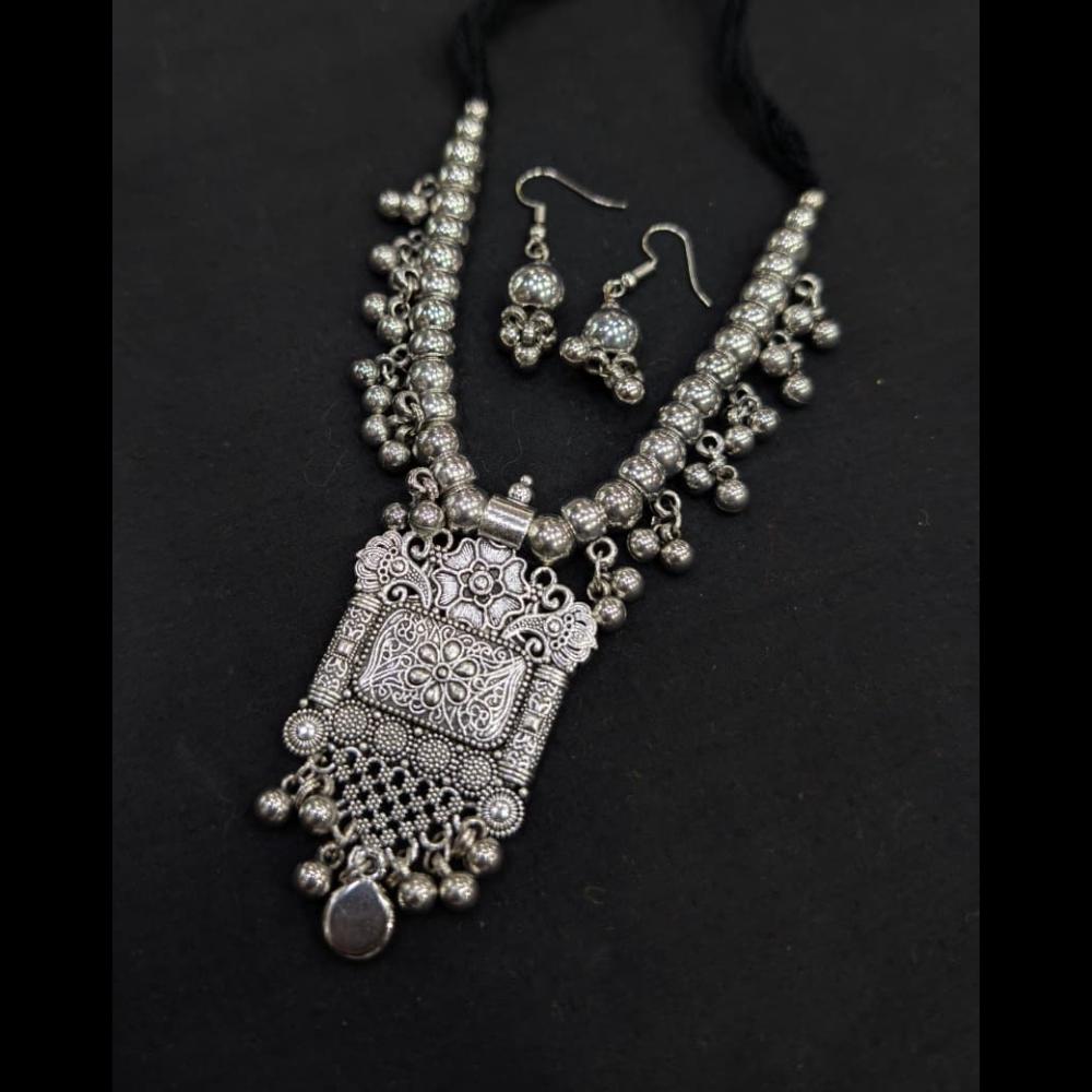 SNERA Oxidised Plated Antique Navratri Look Necklace Set