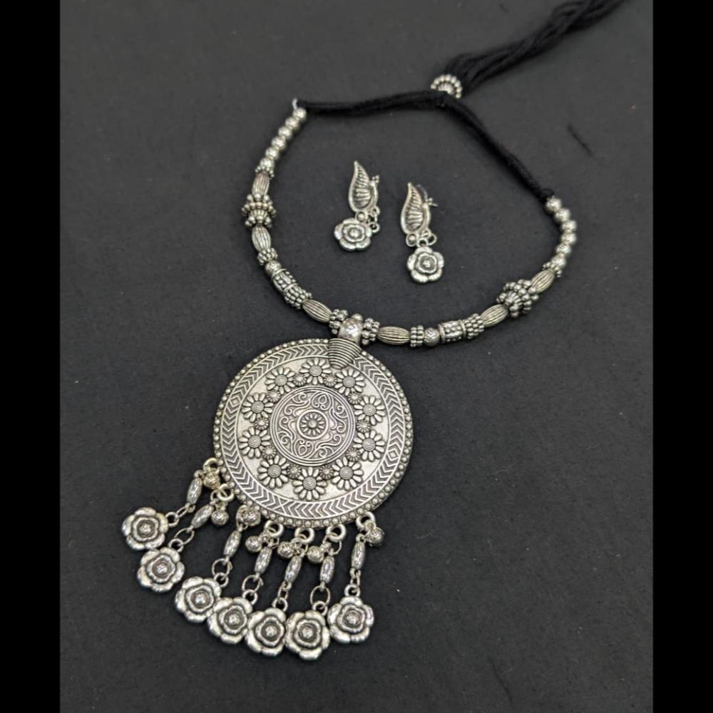 SNERA Oxidised Plated Antique Navratri Look Necklace Set