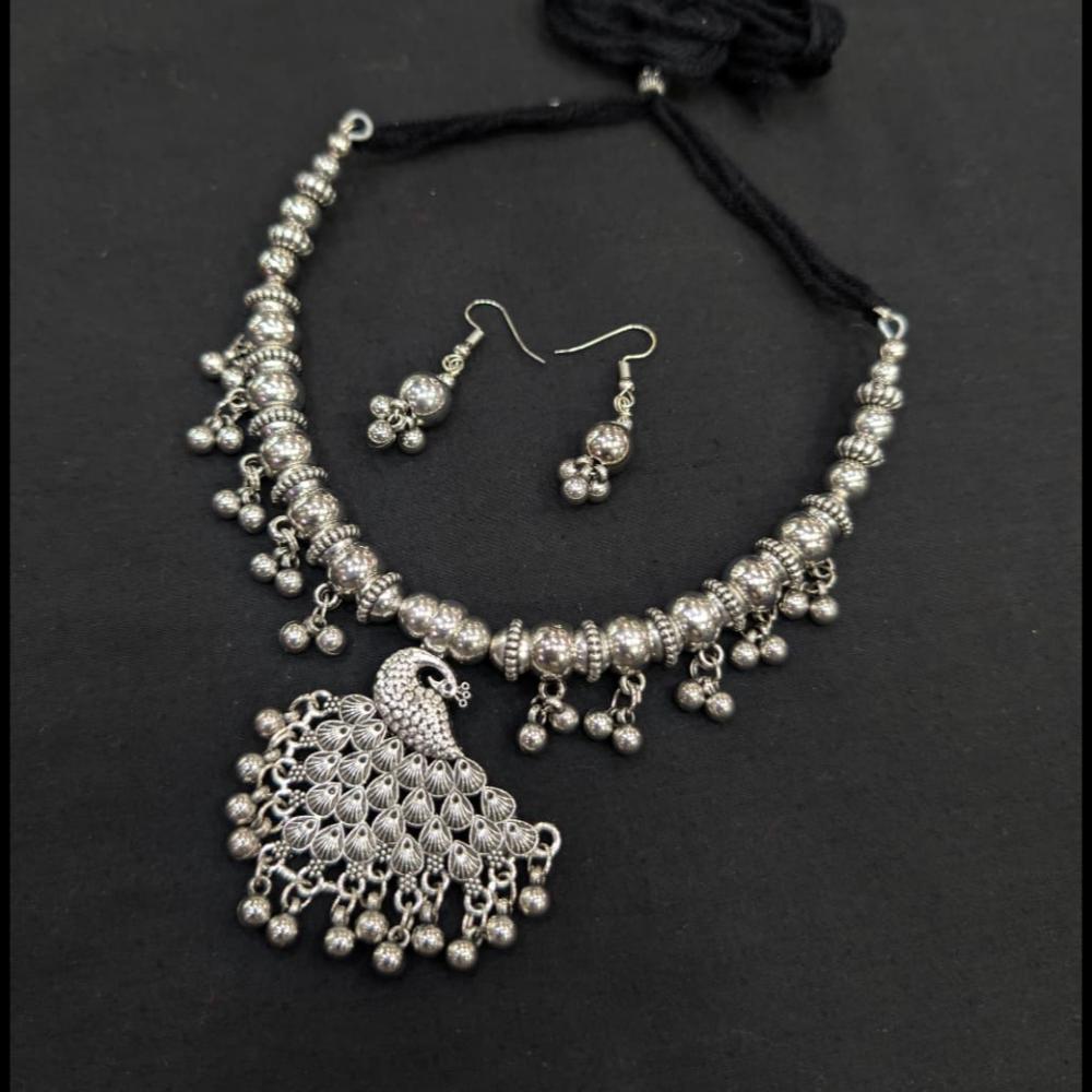 SNERA Oxidised Plated Antique Navratri Look Necklace Set