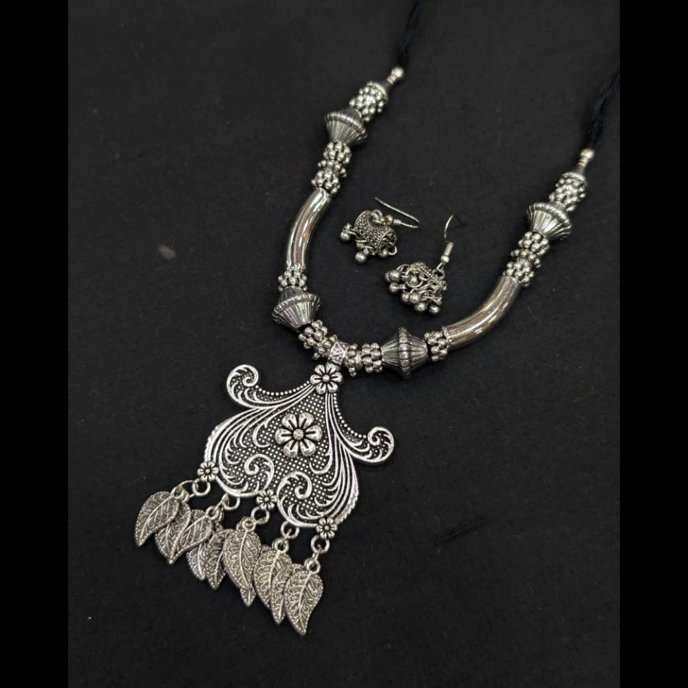 SNERA Oxidised Plated Antique Navratri Look Necklace Set